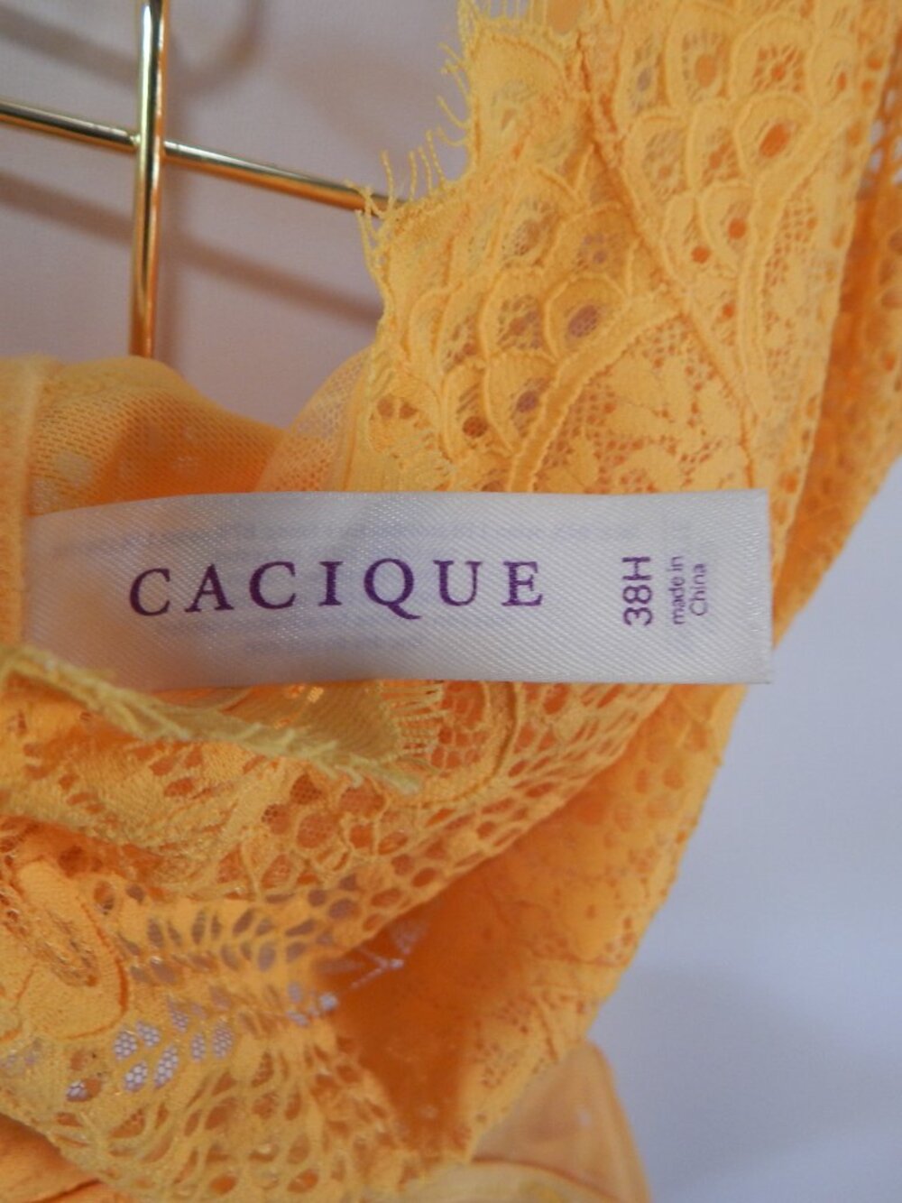 Lane Bryant Cacique Yellow Lace and Panty Set 38H / 14-16 Discontinued Set - Picture 5 of 7